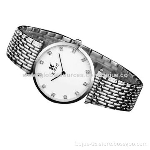 Stainless Steel Case Retro Waterproof Watch, CE/RoHS Marks, Diamond Surface